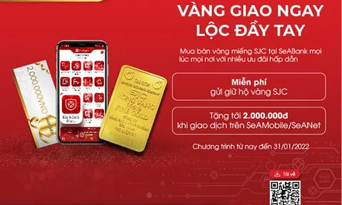 Seabank mở rộng cung cấp dịch vụ mua bán vàng SJC trực tuyến