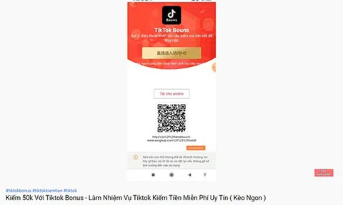 Cảnh giác lừa đảo app “TikTok Bonus”