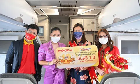 Vietjet khôi phục thêm hai đường bay và đạt mốc vận chuyển 10 triệu hành khách tại Thái Lan