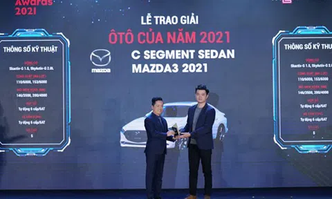 Mazda3 đạt giải Ôtô của năm phân khúc sedan cỡ C