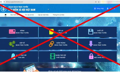 Cảnh báo trang web giả mạo Cổng dịch vụ công ngành Bảo hiểm xã hội Việt Nam