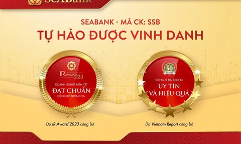 SeABank nhận giải thưởng Top 50 công ty đại chúng uy tín và hiệu quả & Ngân hàng đạt chuẩn công bố thông tin năm 2023