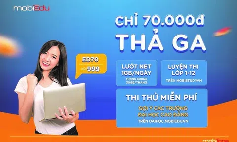 Học trực tuyến không giới hạn với bộ ba gói cước của mobiEdu