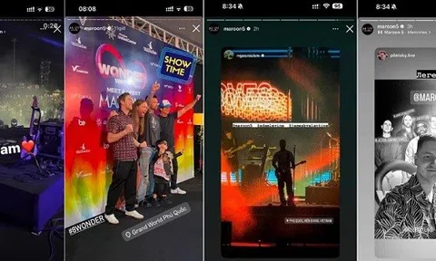 Maroon 5 liên tục “khoe ảnh” về “thành phố không ngủ” Grand World