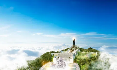 Đại tượng Phật Di Lặc khổng lồ chuẩn bị được khai quang tại núi Bà Đen