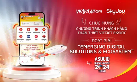 Vietjet SkyJoy được vinh danh tại ASOCIO DX Award 2024, tôn vinh sự đổi mới sáng tạo trong trải nghiệm Hội viên