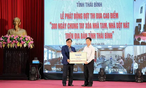 Lãnh đạo THADICO tham dự Lễ phát động đợt thi đua cao điểm “300 ngày chung tay xóa nhà tạm, nhà dột nát tại tỉnh Thái Bình”