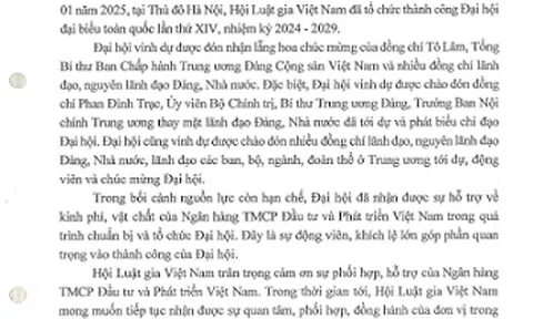 THƯ CẢM ƠN