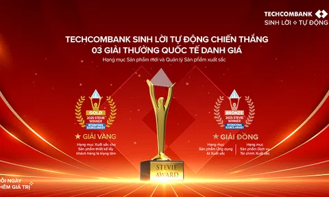 Sản phẩm Techcombank Sinh Lời Tự Động giành giải Vàng Stevie Awards