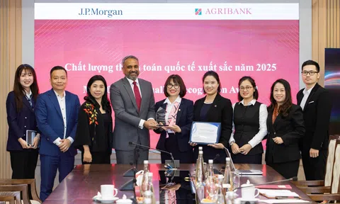 Agribank khẳng định vị thế dẫn đầu với Giải thưởng Chất lượng thanh toán quốc tế xuất sắc năm 2025 của J.P. Morgan