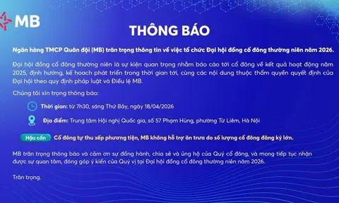 MB ra thông báo quan trọng đến 200.000 cổ đông liên quan đến công tác hậu cần
