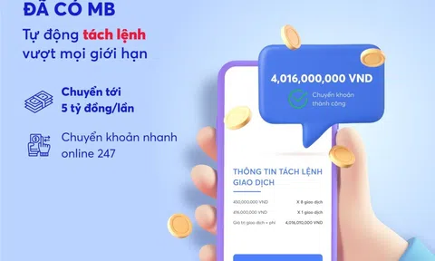 MB ra mắt tính năng chuyển khoản “Tách lệnh tự động” trên App MBBank