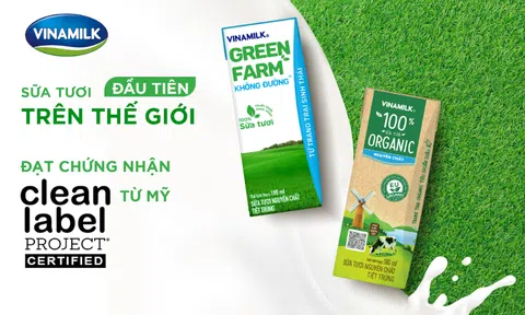 Vinamilk có sản phẩm sữa tươi đầu tiên trên thế giới được chứng nhận từ tổ chức Clean Label Project của Mỹ
