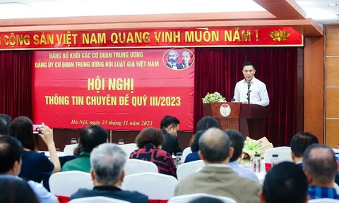 Đảng ủy CQTW Hội Luật gia Việt Nam tổ chức Hội nghị thông tin Chuyên đề quý III.