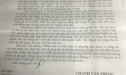 Cienco 4 tặng xe tiền tỷ cho tỉnh Nghệ An
