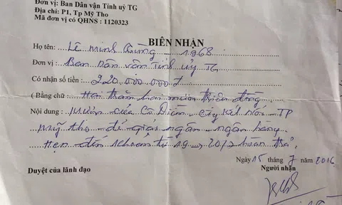Cách chức, khai trừ đảng phó ban Dân vận Tỉnh ủy Tiền Giang