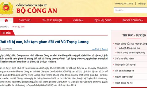 Vụ gian lận điểm thi tại Hà Giang: Khởi tố bị can, bắt tạm giam đối với Vũ Trọng Lương