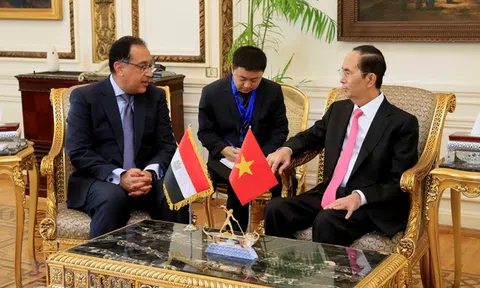 Chủ tịch nước Trần Đại Quang hội kiến Thủ tướng và Chủ tịch Quốc hội Ai Cập