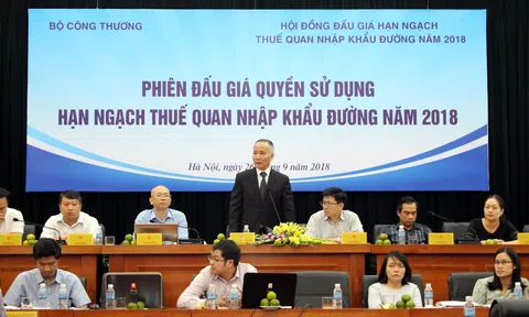 Bộ Công Thương tổ chức phiên đấu giá quyền xử dụng hạn ngạch thuế quan nhập khẩu đường năm 2018