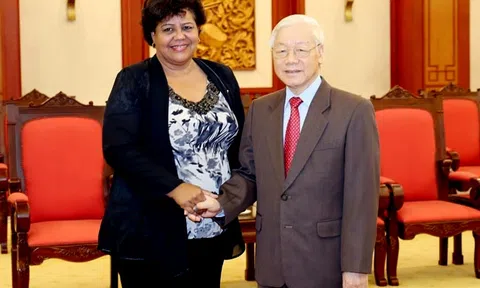 Tổng Bí thư Nguyễn Phú Trọng tiếp Đoàn Đảng Cộng sản Cuba