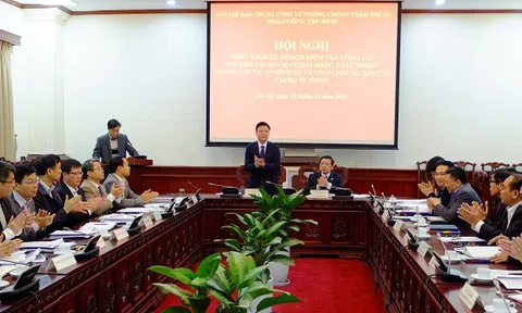 Công bố Quyết định kiểm tra công tác thu hồi tài sản trong các vụ án hình sự kinh tế, tham nhũng tại Ban cán sự Đảng Bộ Tư pháp