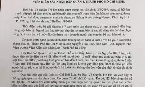 Hội bảo vệ quyền trẻ em TP.HCM đề nghị khởi tố vụ án bé gái bị dâm ô trong thang máy