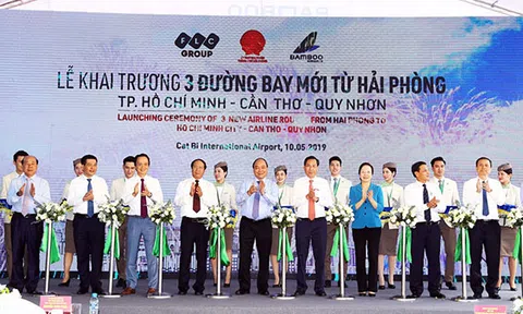 Thủ tướng Chính phủ cắt băng khai trương 3 đường bay từ Hải Phòng của Bamboo Airways