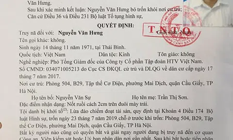Truy nã Phó Tổng Giám đốc Công ty CP Tập đoàn HTV Việt Nam