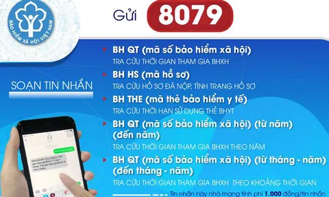 Từ tháng 8, chỉ sử dụng đầu số 8079 trong tra cứu BHXH, BHYT