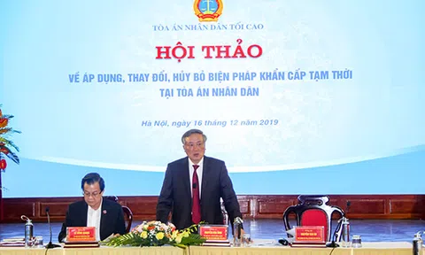 Hội thảo về áp dụng, thay đổi, hủy bỏ biện pháp khẩn cấp tạm thời tại TAND