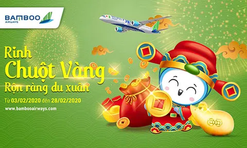 Du xuân cùng Bamboo Airways và cơ hội rinh chuột vàng đắc tài đắc lộc