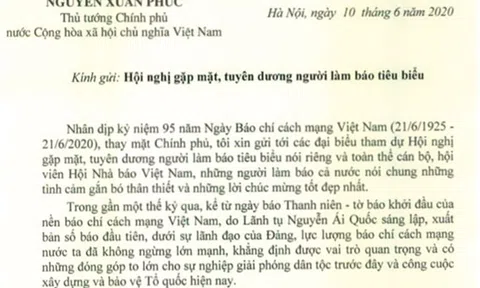 Thủ tướng gửi thư chúc mừng nhân Ngày Báo chí cách mạng Việt Nam