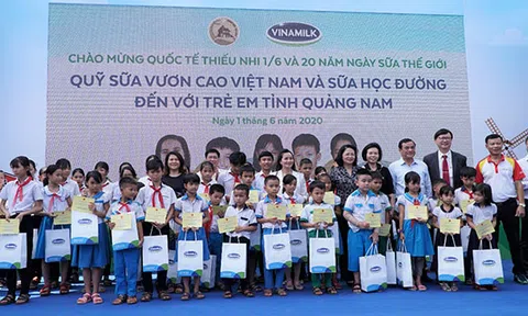 Vinamilk mang niềm vui uống sữa đến với trẻ em Quảng Nam thông qua quỹ sữa vươn cao Việt Nam
