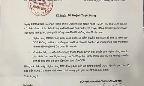 Tiền tỷ gửi tiết kiệm tại ngân hàng OCB “bốc hơi” ngay tại Hội sở chính: OCB có vô can?