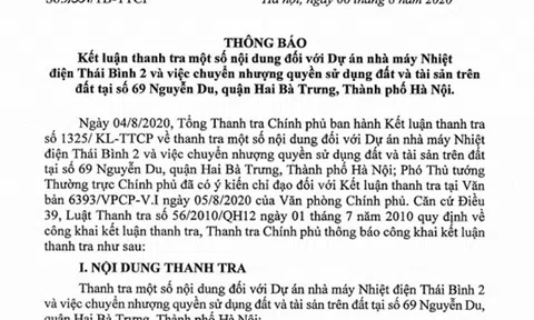 Thanh tra Chính phủ kiến nghị thu hồi "đất vàng" 69 Nguyễn Du