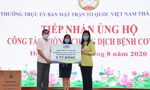 Vinamilk ủng hộ 8 tỷ đồng cho Hà Nội và 3 tỉnh miền Trung chiến đấu chống dịch Covid -19