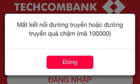 Dịch vụ ngân hàng điện tử của Techcombank lại gặp sự cố