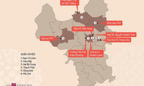 8 khu vực ở Hà Nội đang bị phong tỏa