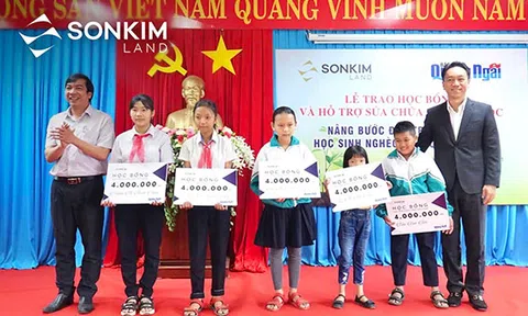SonKim Land tiếp tục nỗ lực nâng bước đến trường cho học sinh nghèo tỉnh Quảng Ngãi