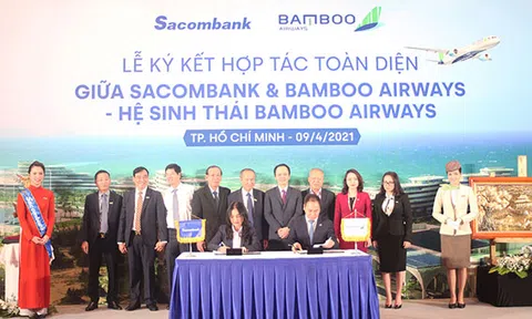 Chủ tịch Sacombank tại lễ ký hợp tác toàn diện với Bamboo airways: "Hai thương hiệu, triệu giá trị"