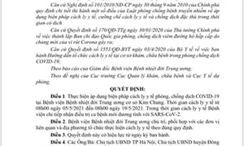 Thông tin chính thức về chùm ca bệnh COVID-19 tại Bệnh viện Bệnh Nhiệt đới Trung ương