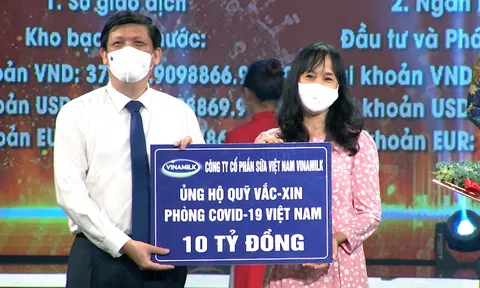 Vinamilk tiếp tục đồng hành với Chính phủ, ủng hộ 10 tỷ đồng vào quỹ Vaccine phòng Covid19