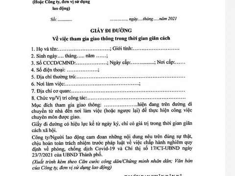 Các điều kiện để lưu thông, ra vào thành phố Hà Nội