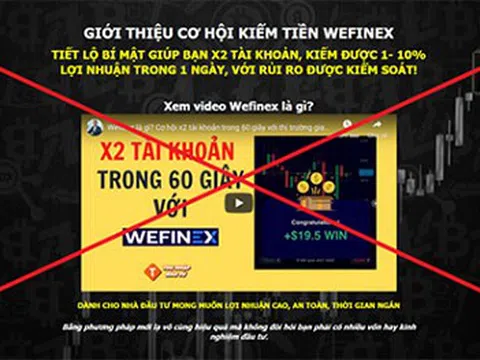 Cảnh báo rủi ro khi tham gia đầu tư vào các website Wefinex.net, RaidenBo.com