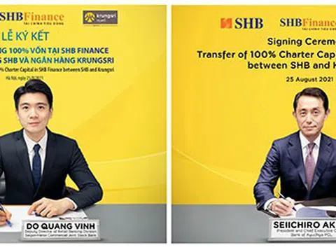 SHB sẽ chuyển nhượng 100% vốn tại SHB Finance cho Krungsri – thành viên chiến lược thuộc Tập đoàn MUFG – Nhật Bản