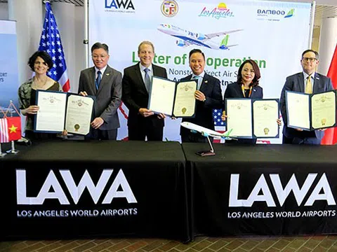 Bamboo Airways là hãng bay Việt đầu tiên ký hợp tác 4 bên với Los Angeles xúc tiến đường bay thẳng Việt - Mỹ
