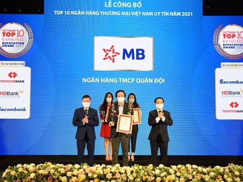MB nằm trong Top 4 ngân hàng uy tín năm 2021