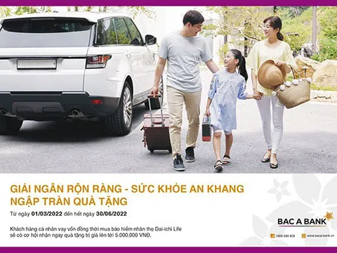 Đồng thời vay vốn và tham gia bảo hiểm tại BacA Bank, khách hàng nhận ưu đãi lên tới 5 triệu đồng
