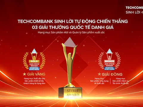 Sản phẩm Techcombank Sinh Lời Tự Động giành giải Vàng Stevie Awards