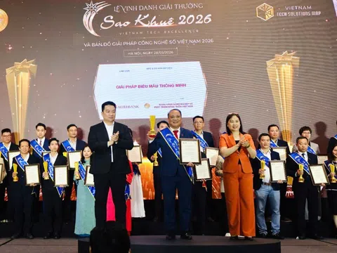 Agribank được vinh danh 02 giải thưởng Sao Khuê 2026 với hai giải pháp công nghệ số tiêu biểu